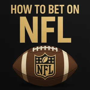Black and gold banner showing an American football with the NFL logo and the words ‘How to Bet on NFL’